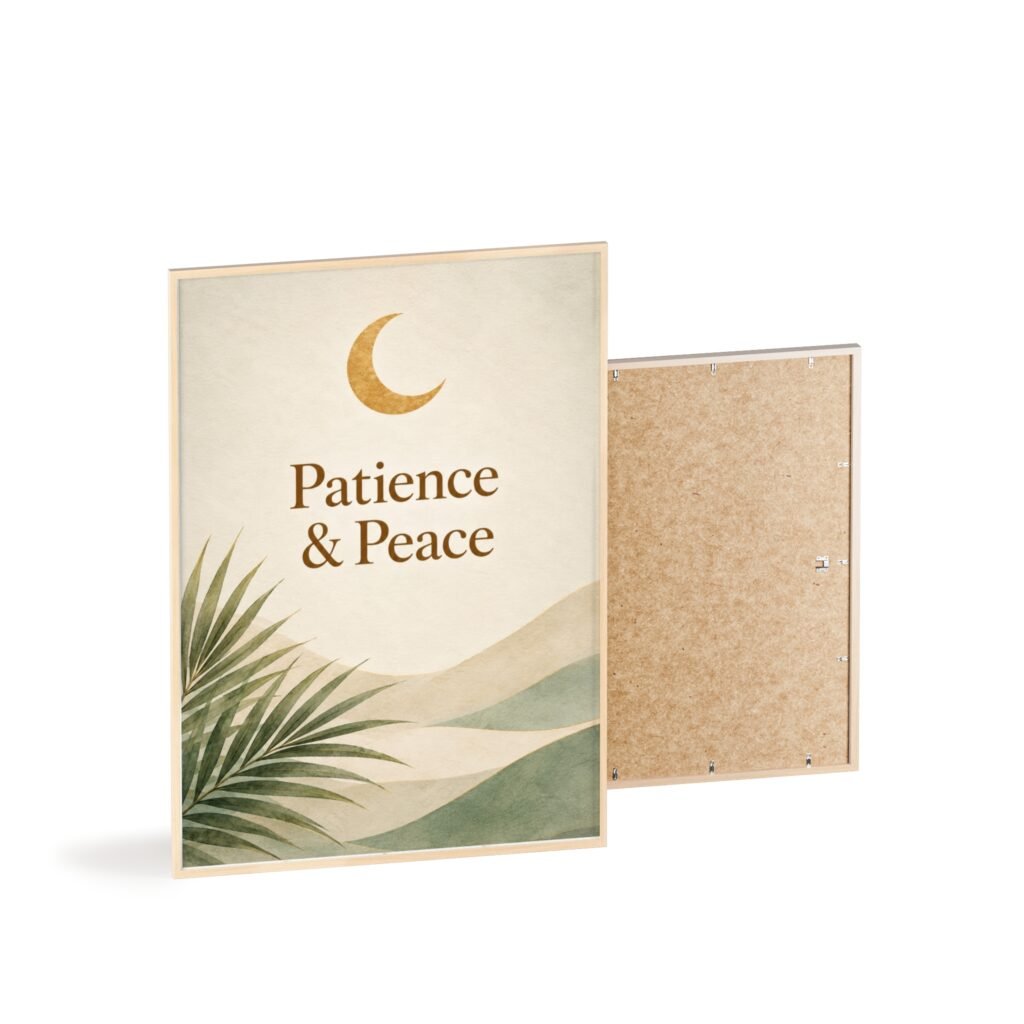 Patience & Peace Framed Poster — Botanical Moon Wall Art
