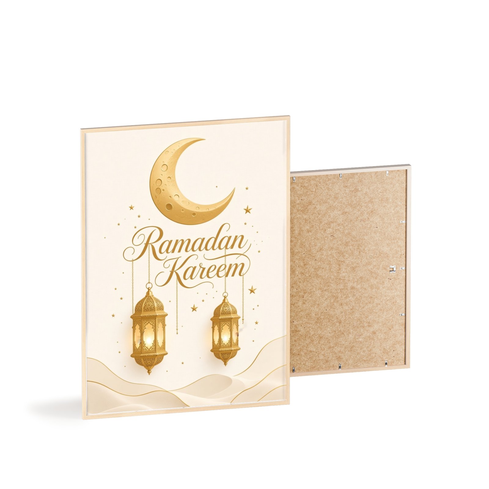 Ramadan Kareem Gold Lantern Poster — Framed Wooden Wall Art - Image 4