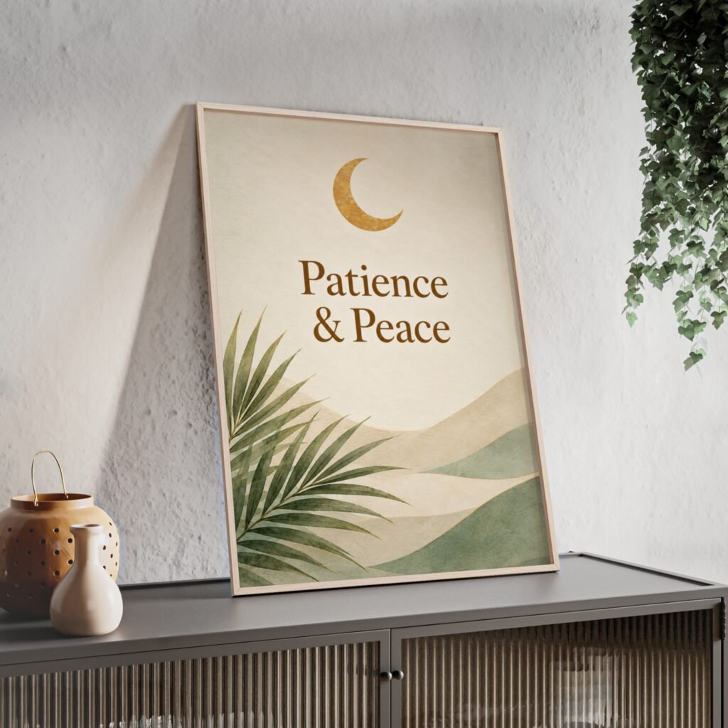 Patience & Peace Framed Poster — Botanical Moon Wall Art