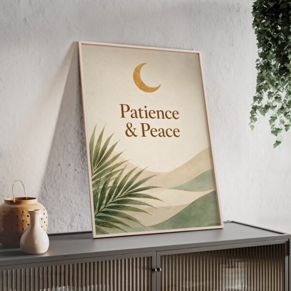 Patience & Peace Framed Poster — Botanical Moon Wall Art - Image 2