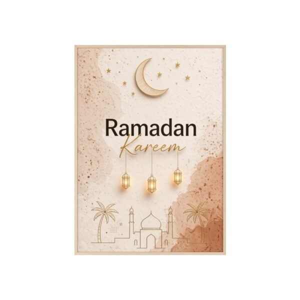 Ramadan Kareem Framed Poster — Mosque & Lantern Wall Art - Image 3