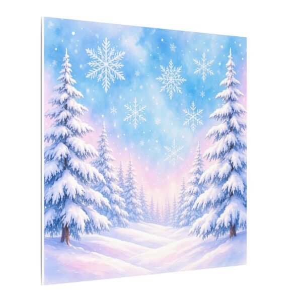Winter Snowy Forest Canvas Wall Art - Snowflake Holiday Landscape - Image 4