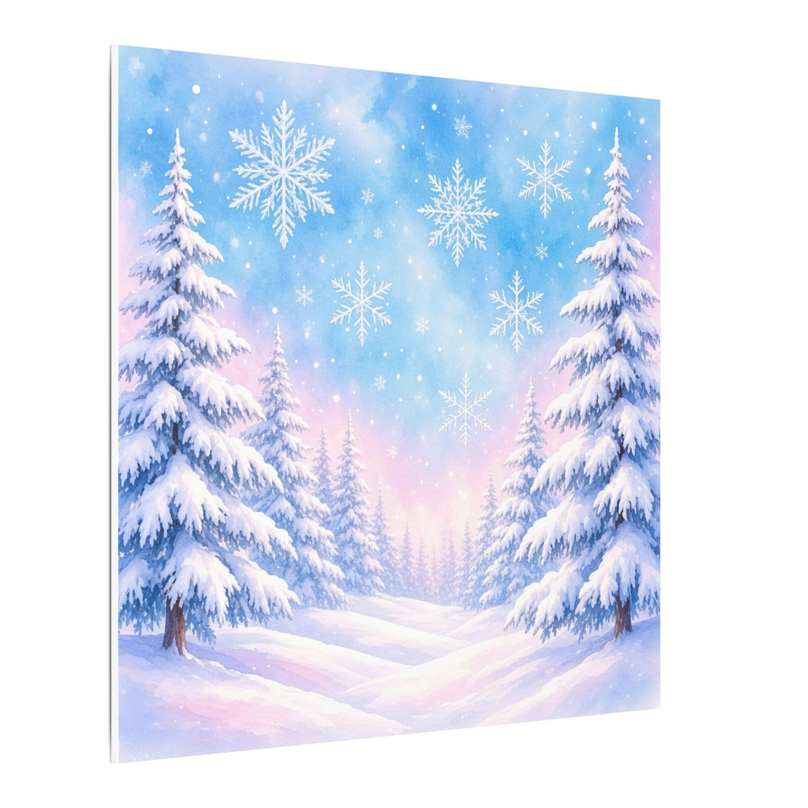 Winter Snowy Forest Canvas Wall Art - Snowflake Holiday Landscape - Image 4