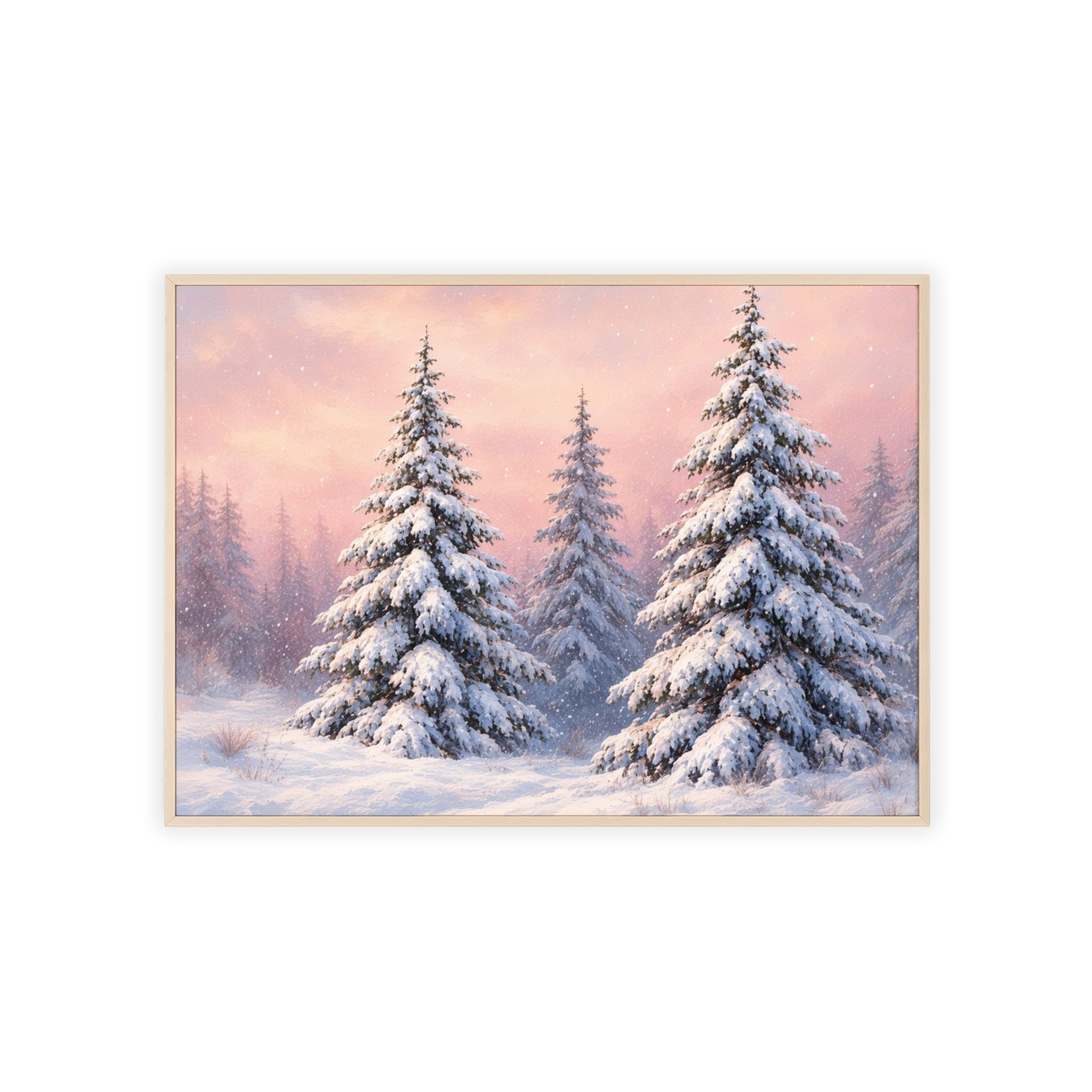 Framed Winter Pine Poster — Snowy Forest Wall Art - Image 3