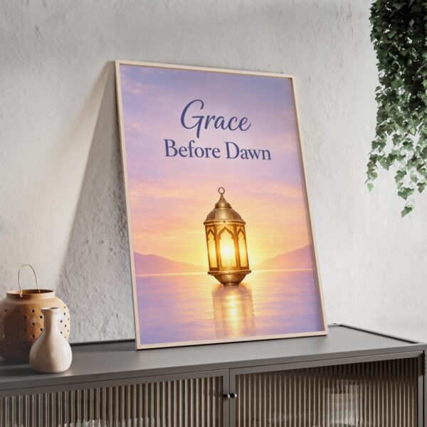 Framed Poster — "Grace Before Dawn" Lantern Sunrise Wall Art - Image 2