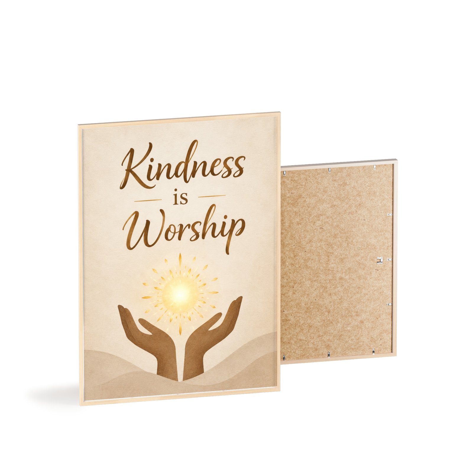 Kindness Is Worship Wooden Framed Poster — Inspirational Christian Wall Art - Image 4