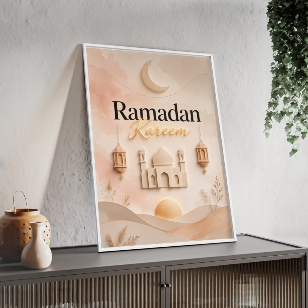 Ramadan Kareem Framed Poster - Islamic Mosque Wall Art