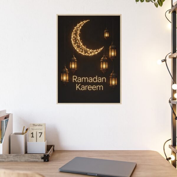 Ramadan Kareem Framed Poster — Crescent & Lantern Wall Art - Image 1
