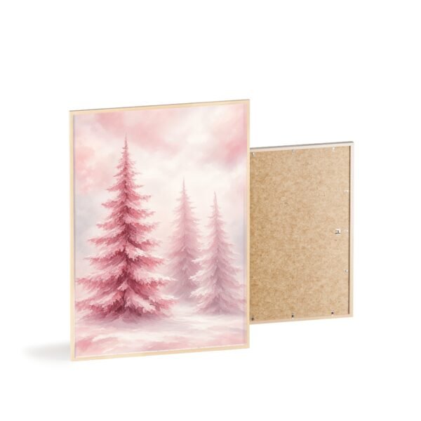 Framed Pink Winter Pines Poster - Image 4