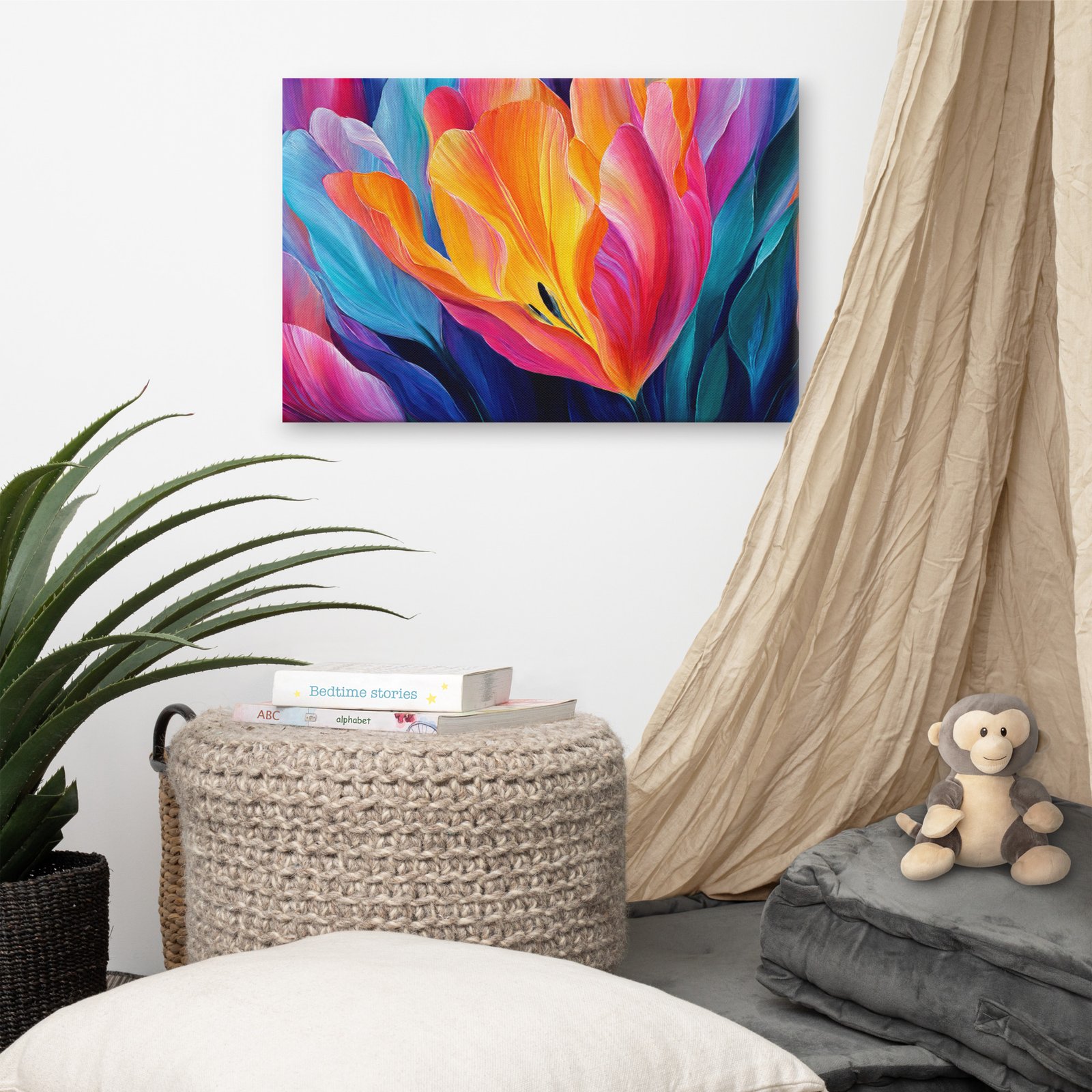 Colorful Abstract Floral Wall Art Printable | Vibrant Botanical Canvas Print - Image 6