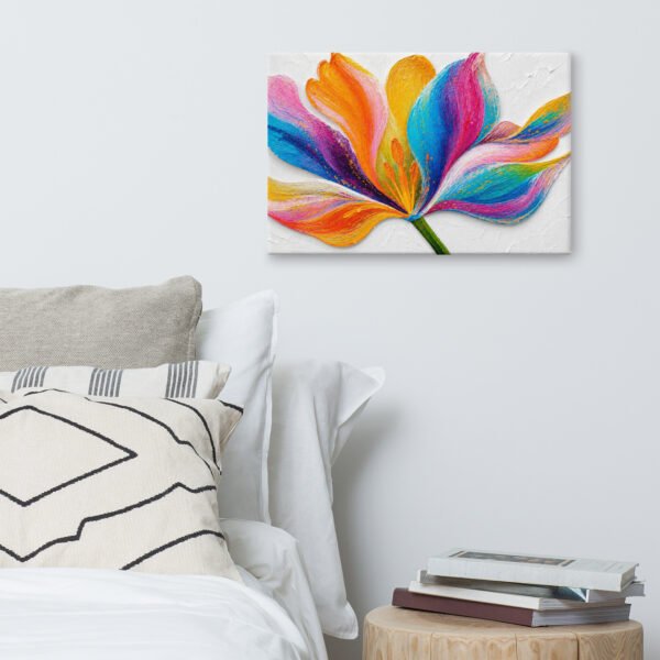 Vibrant Multicolored Flower Painting Printable | Minimal White Background Wall Art - Image 5