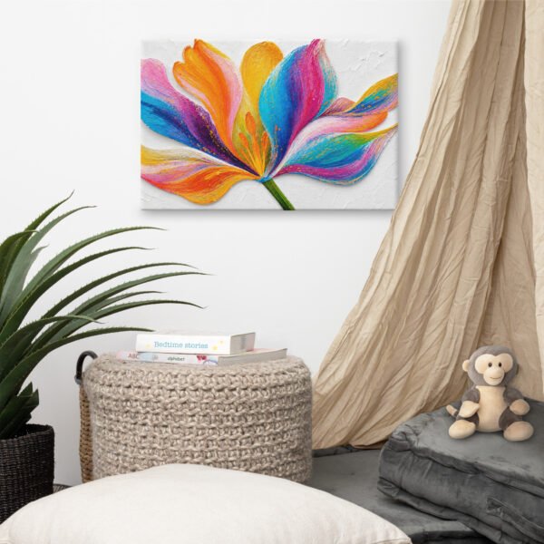 Vibrant Multicolored Flower Painting Printable | Minimal White Background Wall Art - Image 6