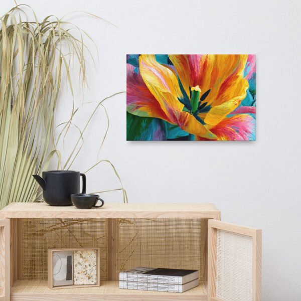 Bright Yellow & Pink Tulip Wall Art Printable | Floral Canvas Print - Image 8