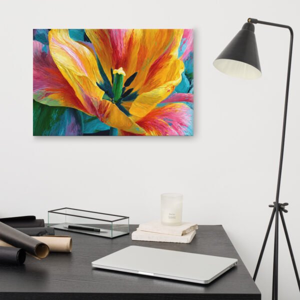 Bright Yellow & Pink Tulip Wall Art Printable | Floral Canvas Print - Image 10