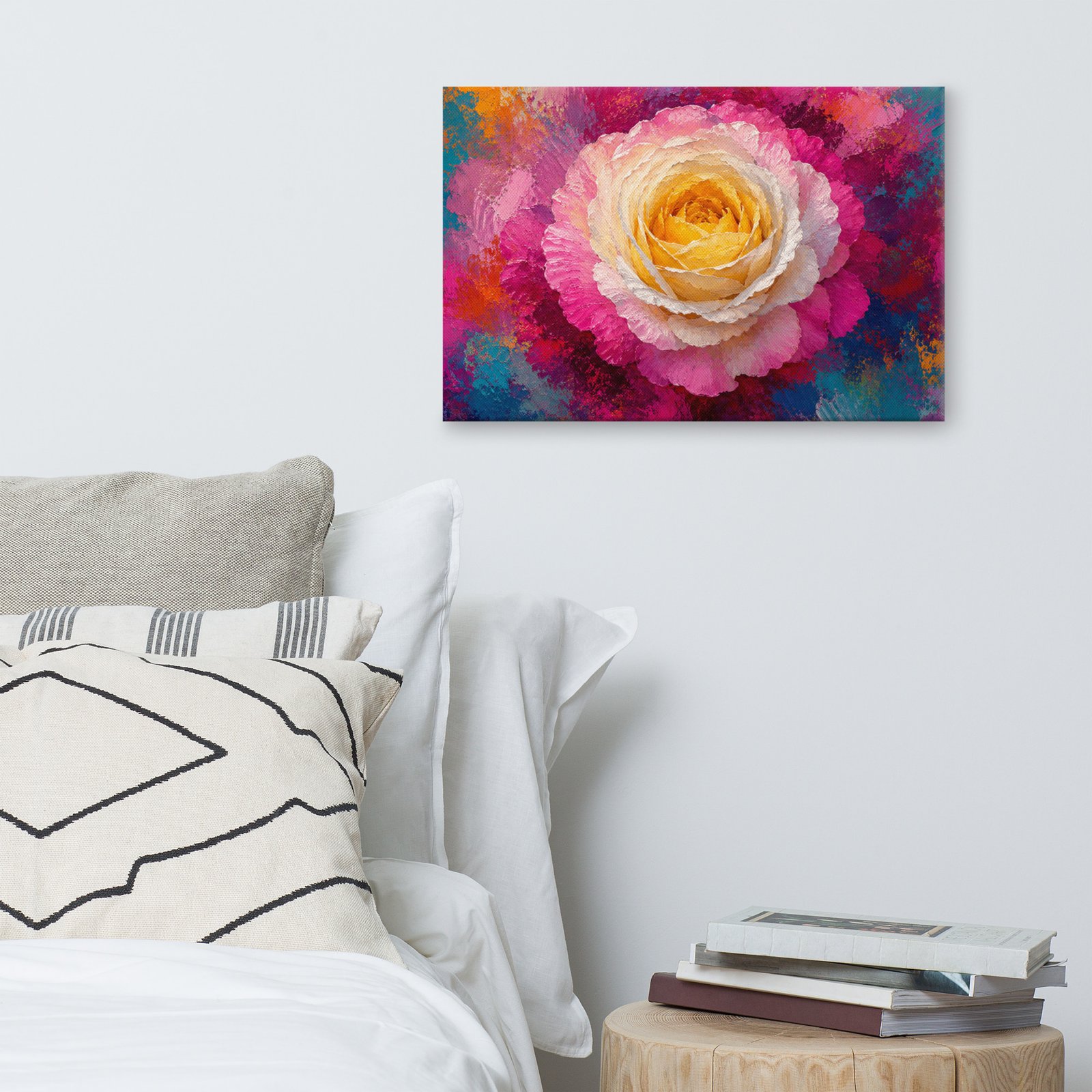 Colorful Impasto Floral Wall Art Printable | Modern Abstract Flower Rose Wall Art - Image 5