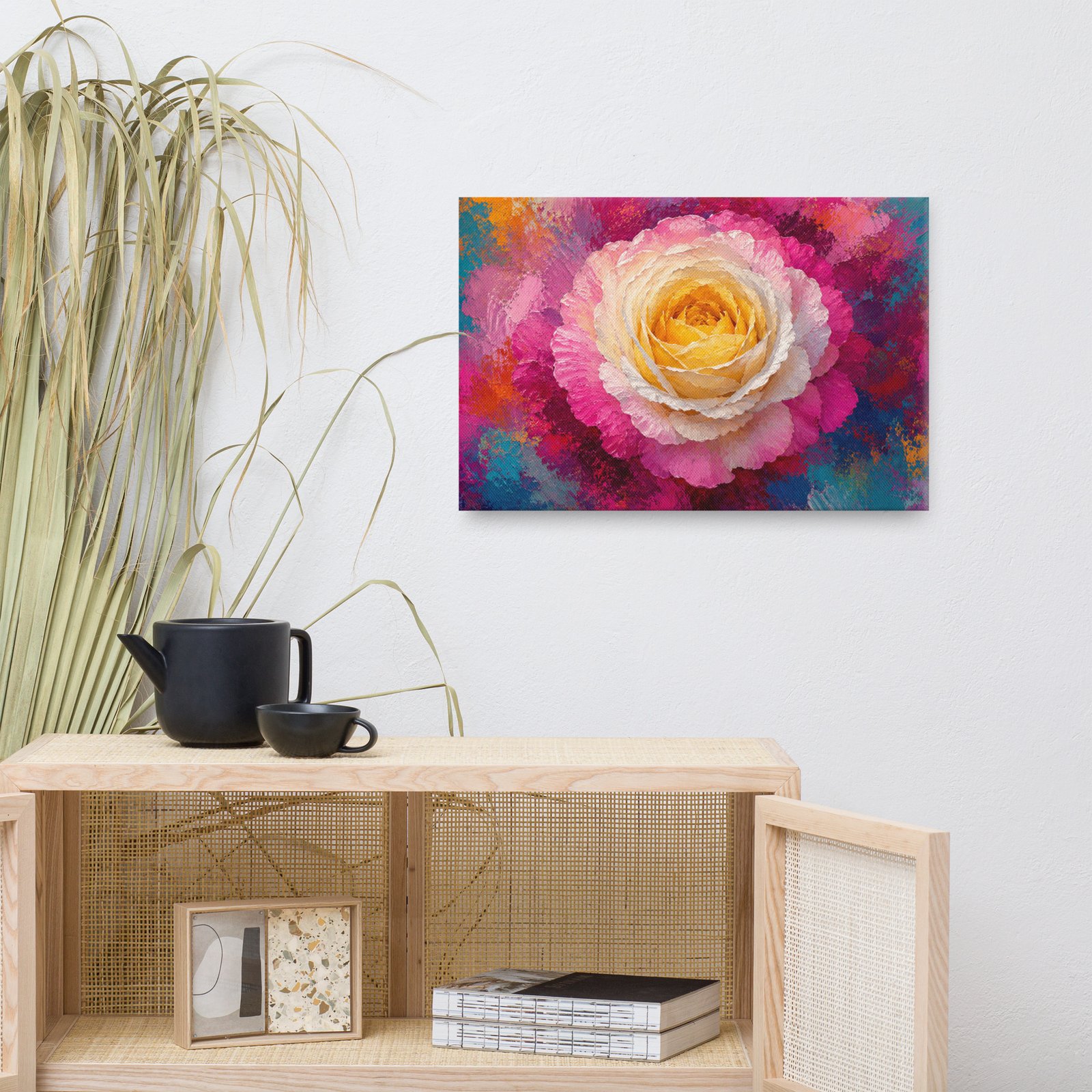 Colorful Impasto Floral Wall Art Printable | Modern Abstract Flower Rose Wall Art - Image 8
