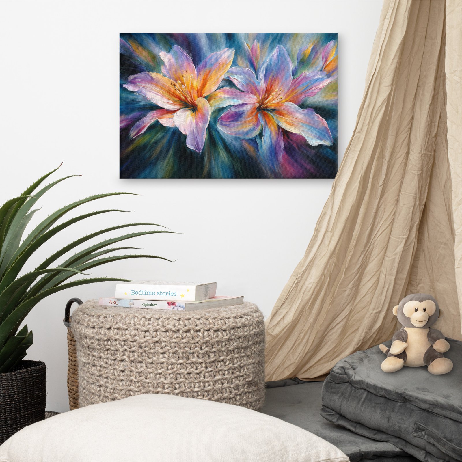 Vibrant Lily Canvas Painting Printable | Floral Wall Art - Image 6