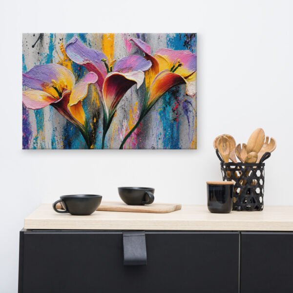 Textured Colorful Calla Lily Wall Art Printable | Impasto Floral Painting - Image 8