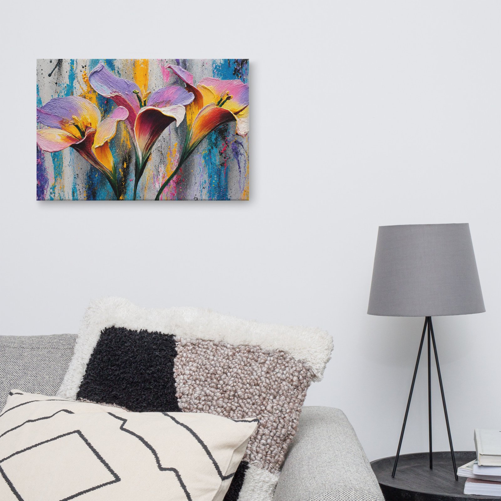 Textured Colorful Calla Lily Wall Art Printable | Impasto Floral Painting - Image 10
