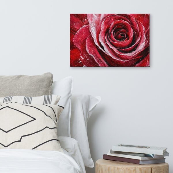 Red Rose Wall Art Printable | Deep Crimson Impasto Painting - Image 5