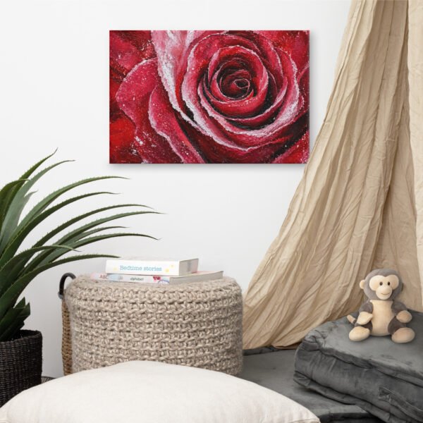 Red Rose Wall Art Printable | Deep Crimson Impasto Painting - Image 6