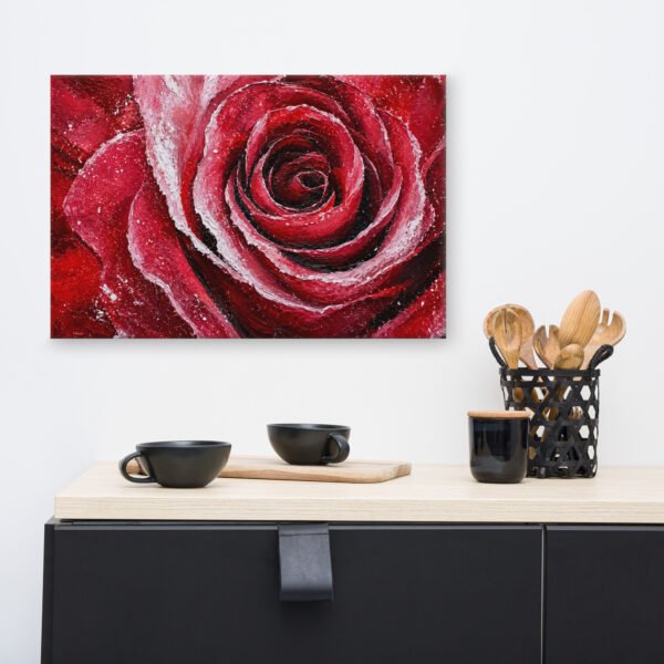 Red Rose Wall Art Printable | Deep Crimson Impasto Painting - Image 7