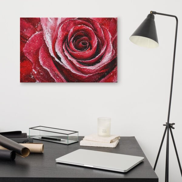 Red Rose Wall Art Printable | Deep Crimson Impasto Painting - Image 10