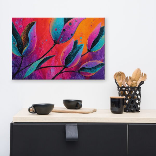 Colorful Abstract Floral Wall Art Printable | Vibrant Flower Canvas Print - Image 7