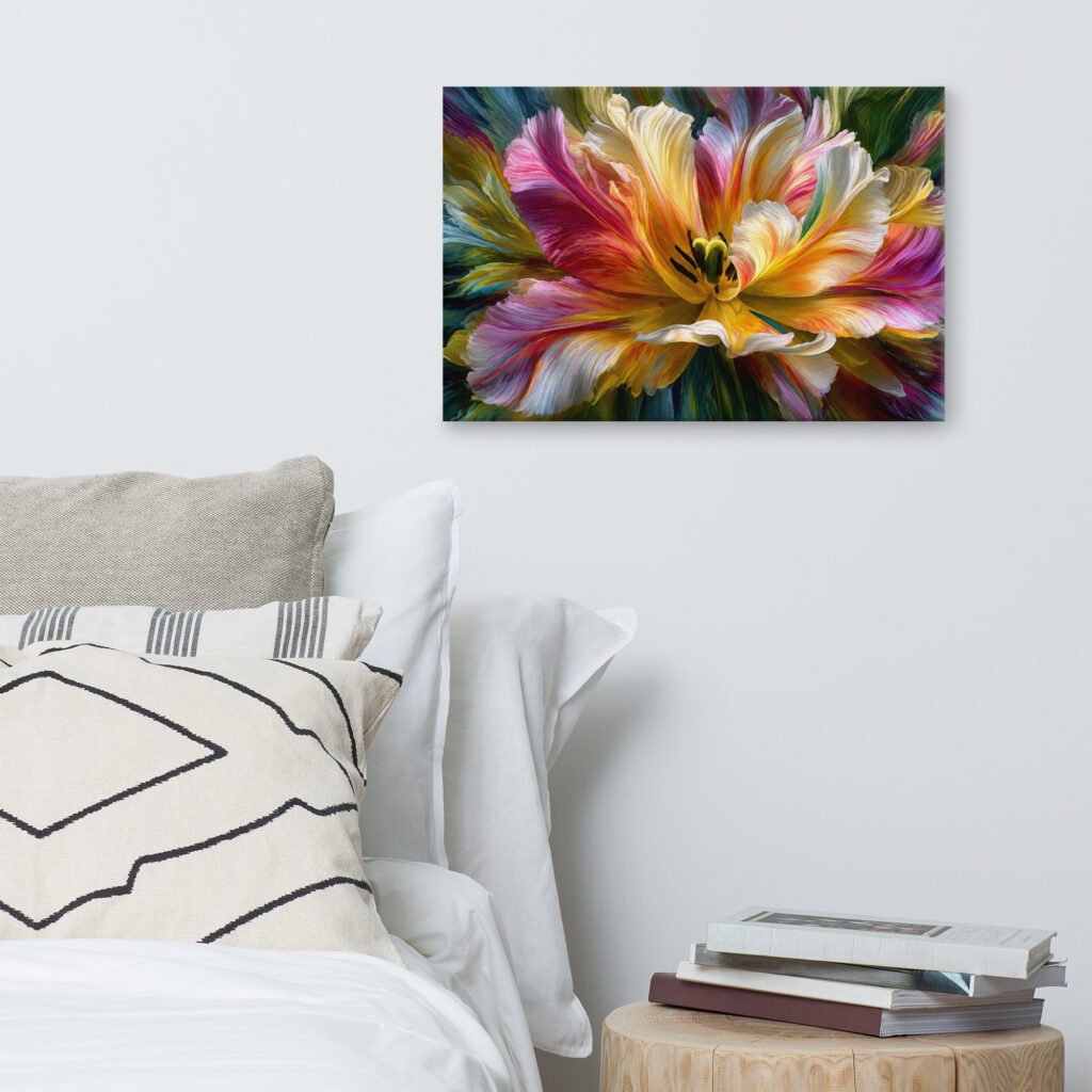 Colorful Abstract Floral Wall Art Printable | Modern Vivid Flower Print