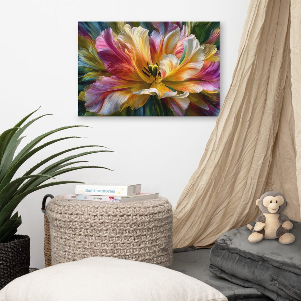 Colorful Abstract Floral Wall Art Printable | Modern Vivid Flower Print