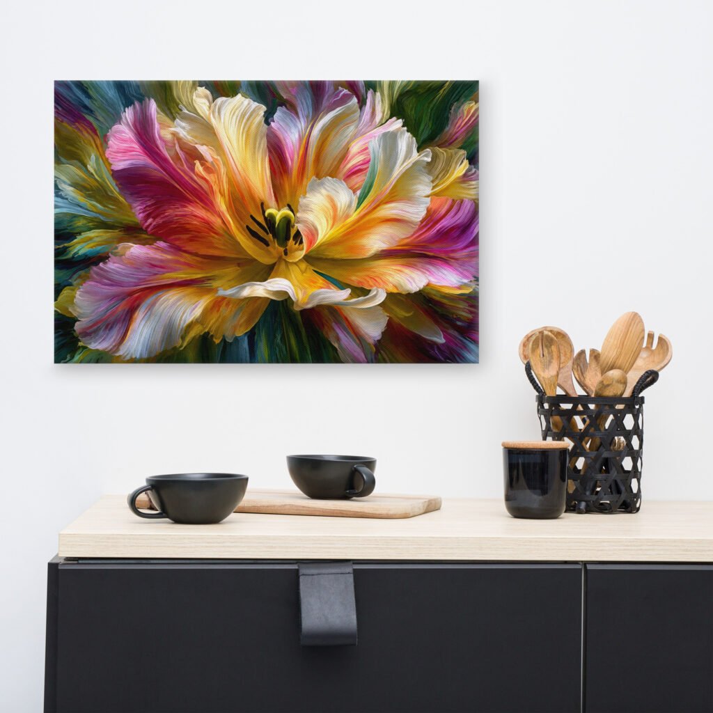 Colorful Abstract Floral Wall Art Printable | Modern Vivid Flower Print