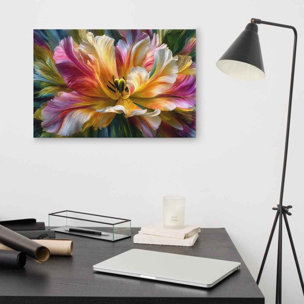 Colorful Abstract Floral Wall Art Printable | Modern Vivid Flower Print