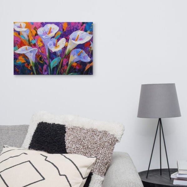 White Calla Lilies Canvas Print | Textured Abstract Floral Wall Decor - Image 9