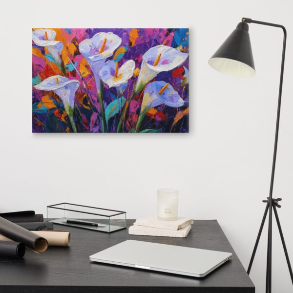 White Calla Lilies Canvas Print | Textured Abstract Floral Wall Decor - Image 10