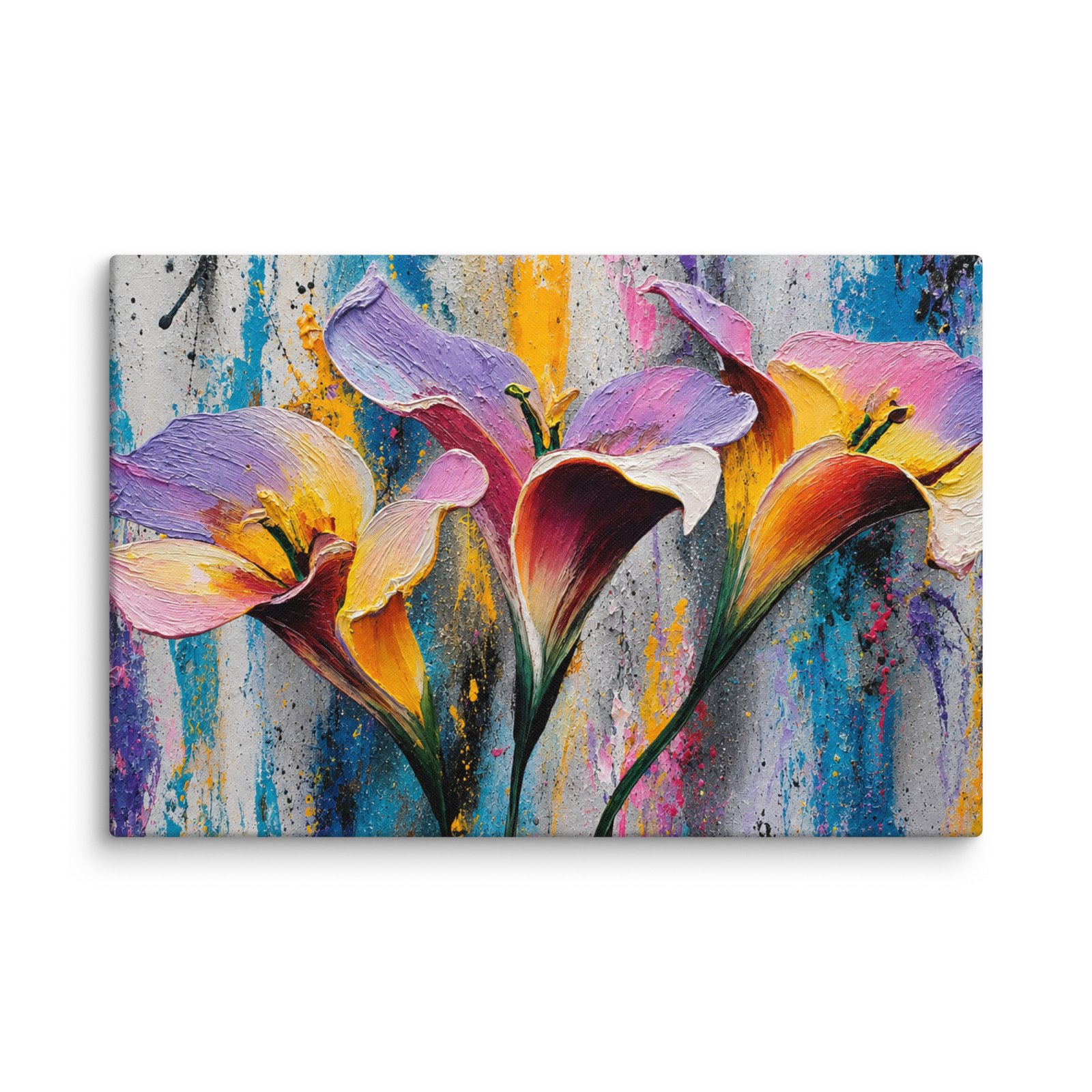 Textured Colorful Calla Lily Wall Art Printable | Impasto Floral Painting - Image 3