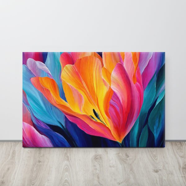 Colorful Abstract Floral Wall Art Printable | Vibrant Botanical Canvas Print - Image 1