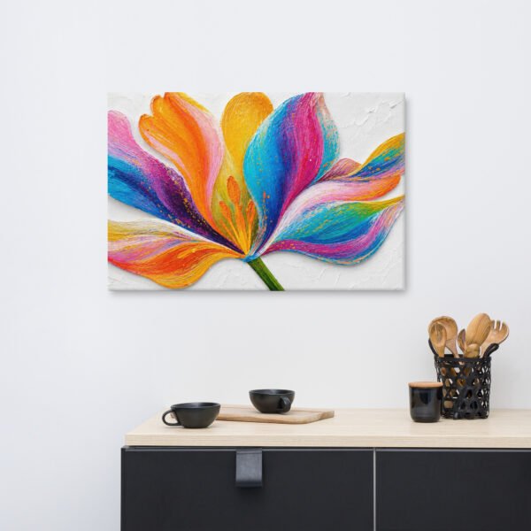 Vibrant Multicolored Flower Painting Printable | Minimal White Background Wall Art - Image 8