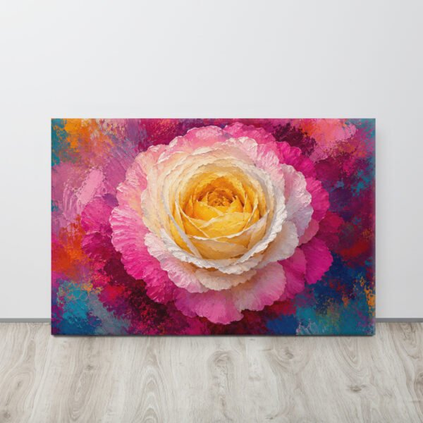 Colorful Impasto Floral Wall Art Printable | Modern Abstract Flower Rose Wall Art - Image 1