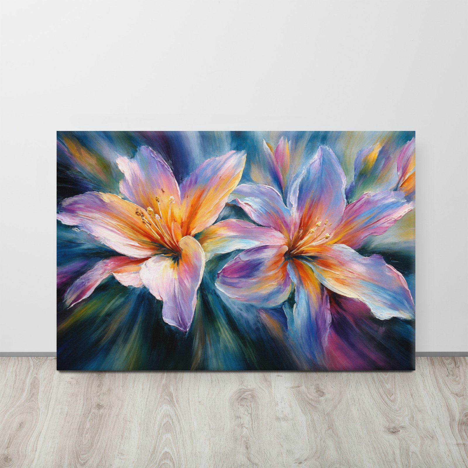 Vibrant Lily Canvas Painting Printable | Floral Wall Art - Image 1