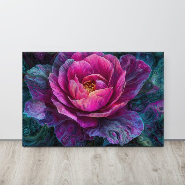 Pink Rose Floral Wall Art Printable | Moody Psychedelic Floral Print - Image 1