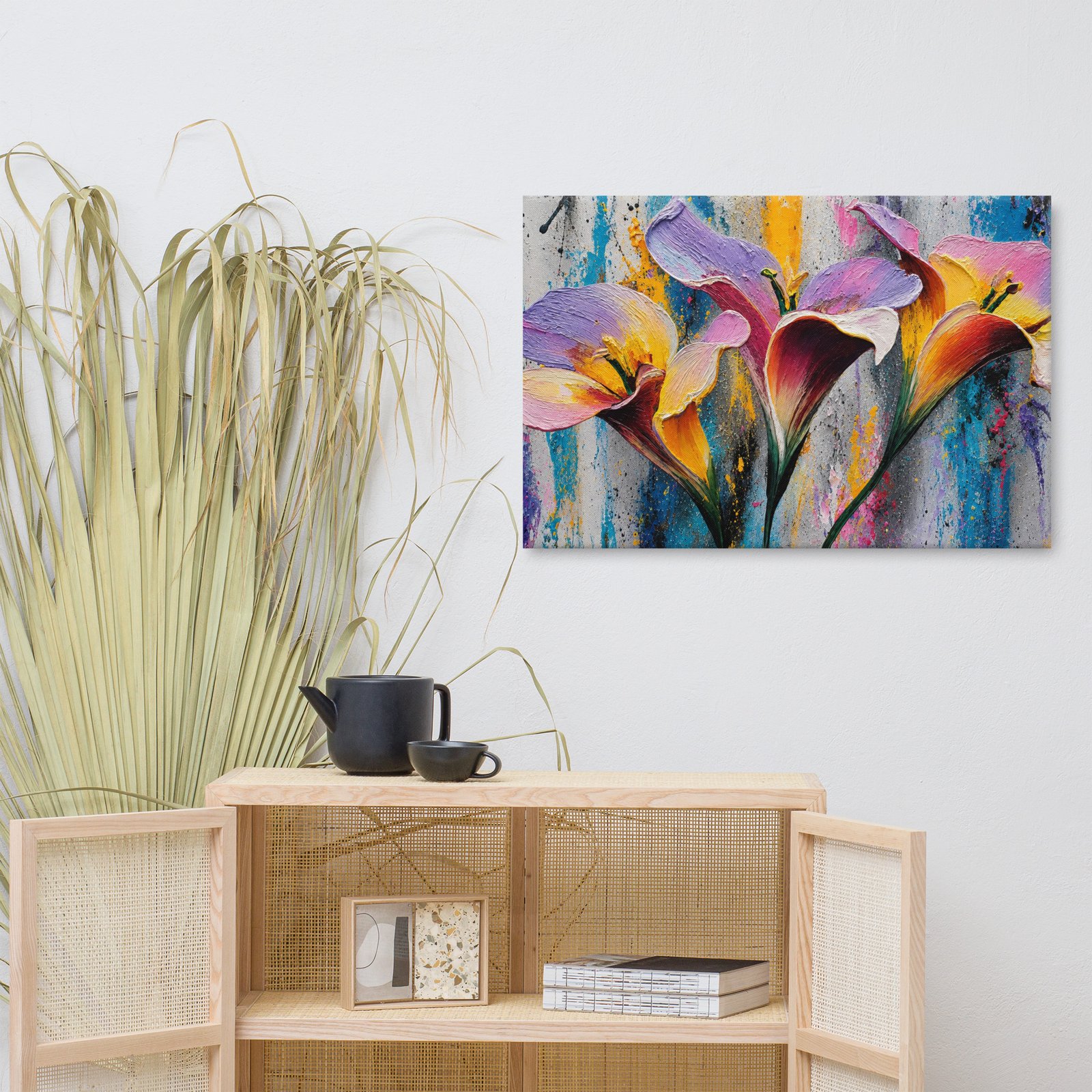 Textured Colorful Calla Lily Wall Art Printable | Impasto Floral Painting - Image 9
