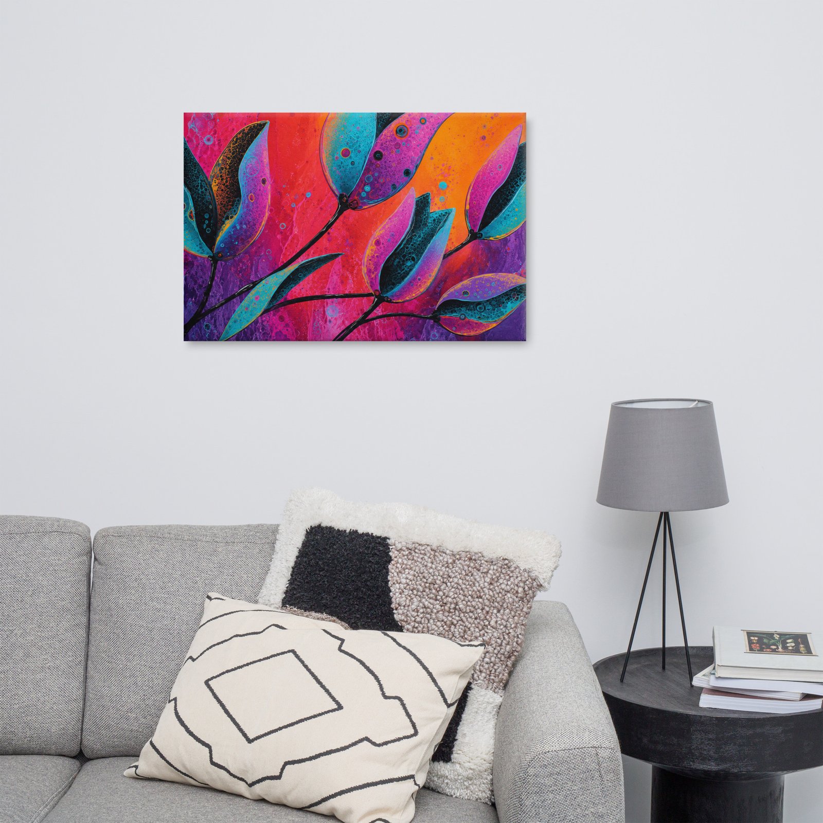 Colorful Abstract Floral Wall Art Printable | Vibrant Flower Canvas Print - Image 9