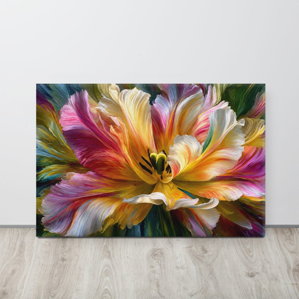 Colorful Abstract Floral Wall Art Printable | Modern Vivid Flower Print