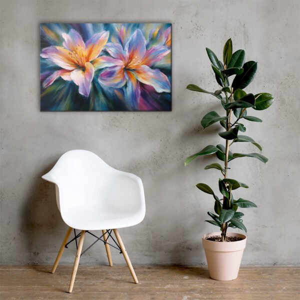 Vibrant Lily Canvas Painting Printable | Floral Wall Art - Image 4