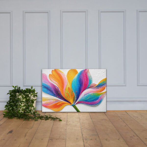 Vibrant Multicolored Flower Painting Printable | Minimal White Background Wall Art - Image 4