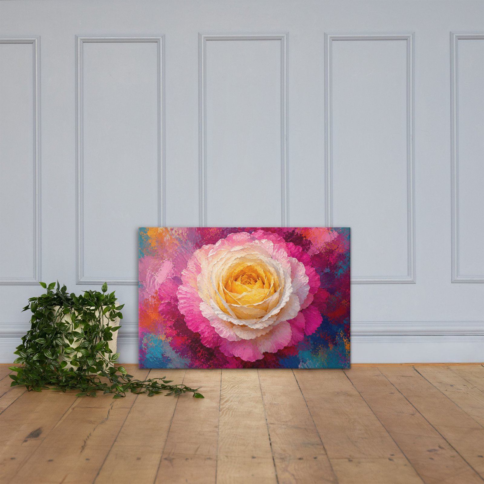 Colorful Impasto Floral Wall Art Printable | Modern Abstract Flower Rose Wall Art - Image 3