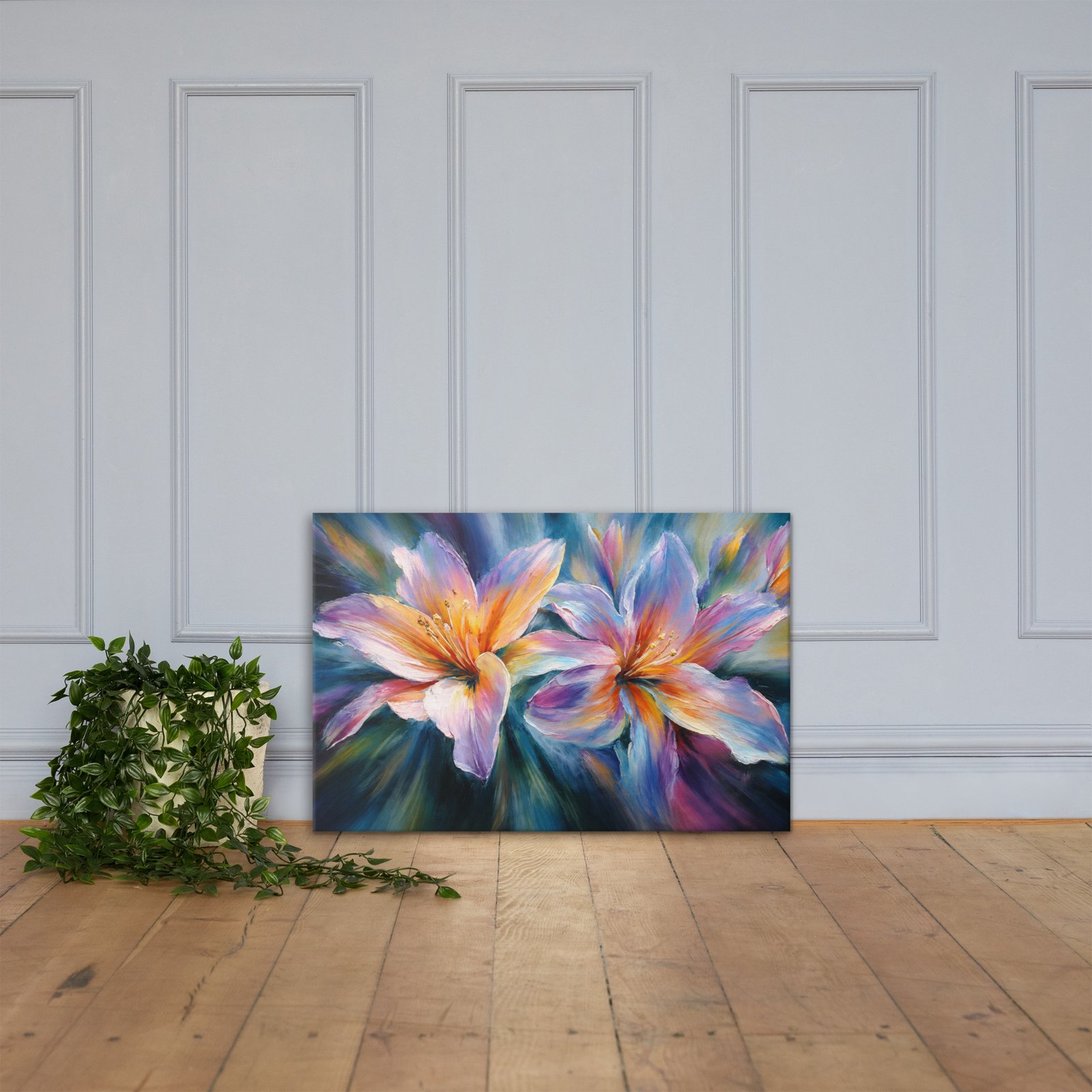 Vibrant Lily Canvas Painting Printable | Floral Wall Art - Image 3