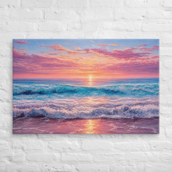 Coastal Impasto Sunset Beach Painting | Canvas  Art Print - Image 11