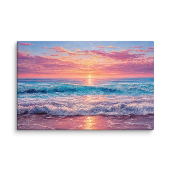Coastal Impasto Sunset Beach Painting | Canvas  Art Print - Image 2