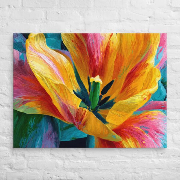 Bright Yellow & Pink Tulip Wall Art Printable | Floral Canvas Print - Image 11